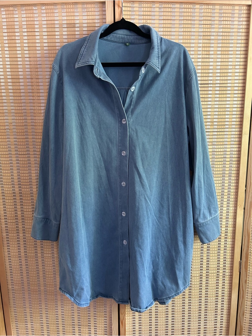 NWOT SIZE M HALARA Light Blue Flex Denim Women’s Button-Up Dress